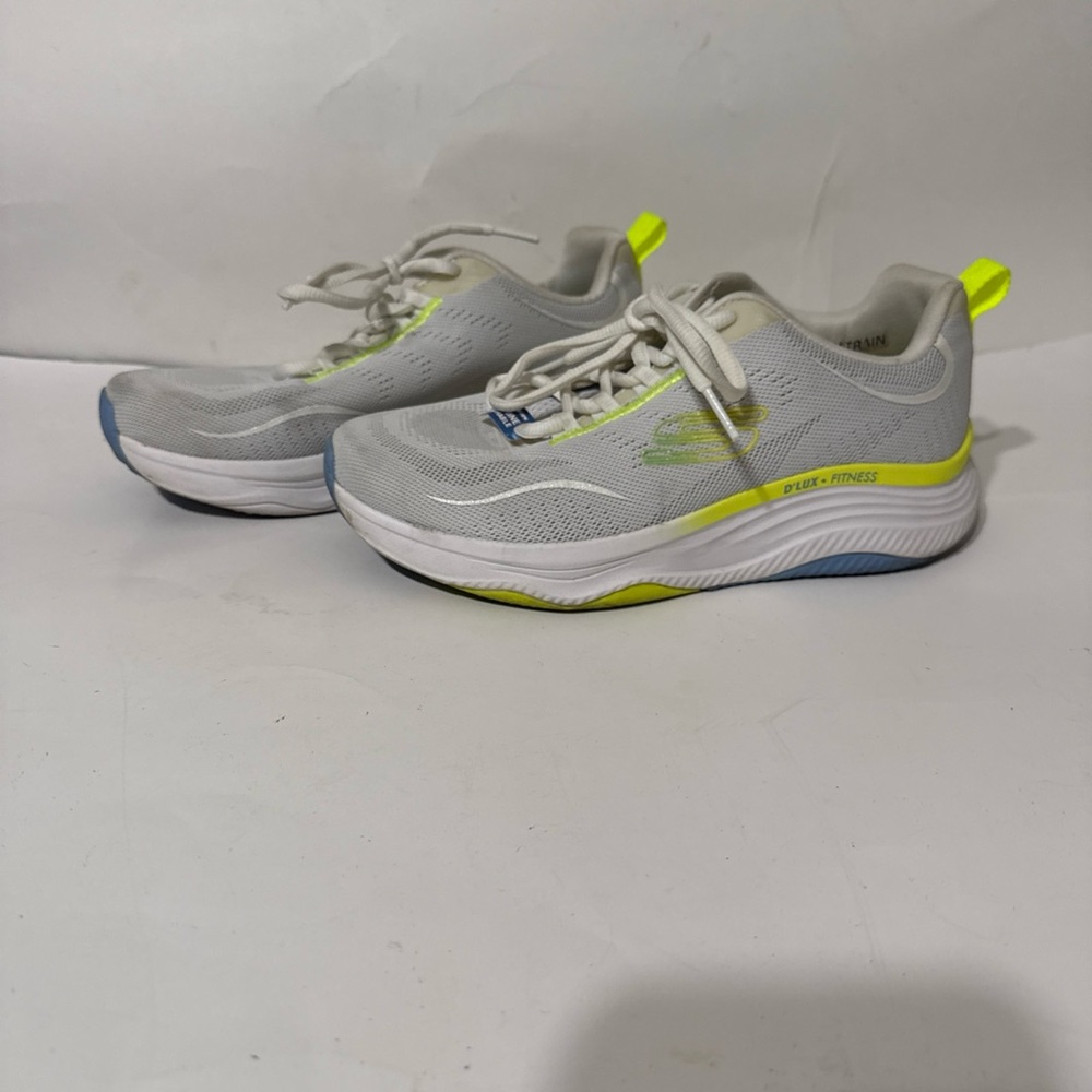 Skechers Light Gray with Neon Yellow Accents Sneakers